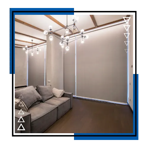 Roller shades covering a sliding glass door in Stuart, FL