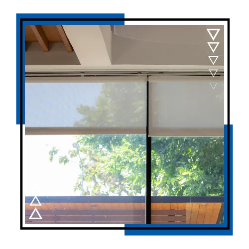 Roller shades in a bright living room in Palm Beach Gardens, FL