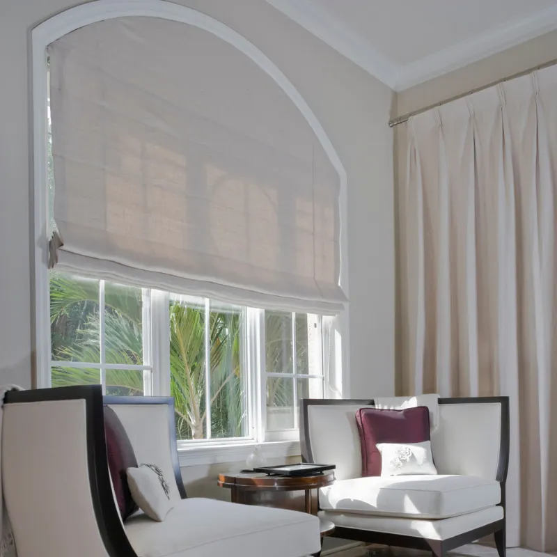 Smart roller shades installed in a modern Palm Beach Gardens, FL home