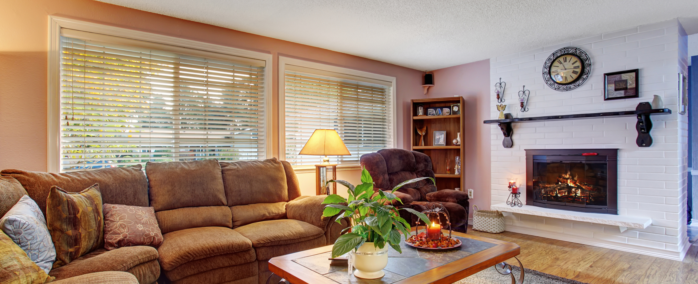 Faux wood plantation shutters styled for privacy and light control in Port St Lucie, FL