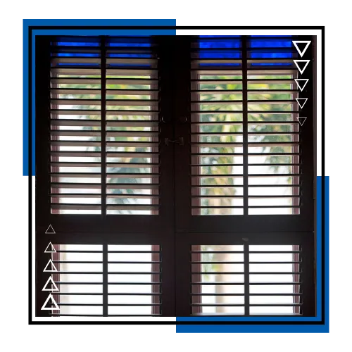 Plantation shutters installed on sliding glass doors in Port St Lucie, F