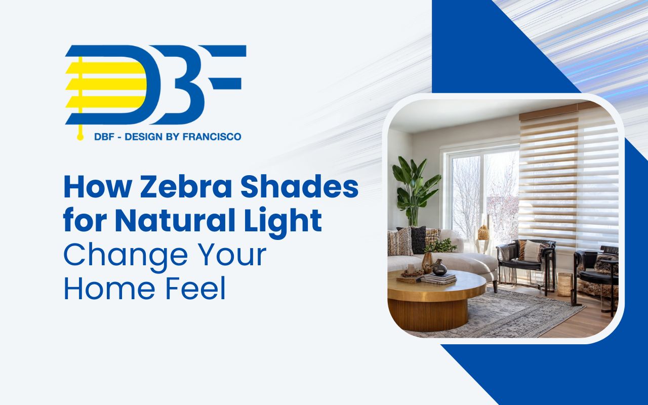 zebra shades for natural light in a bright modern living room