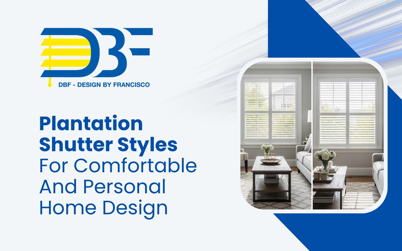 Plantation shutter styles in a bright living room