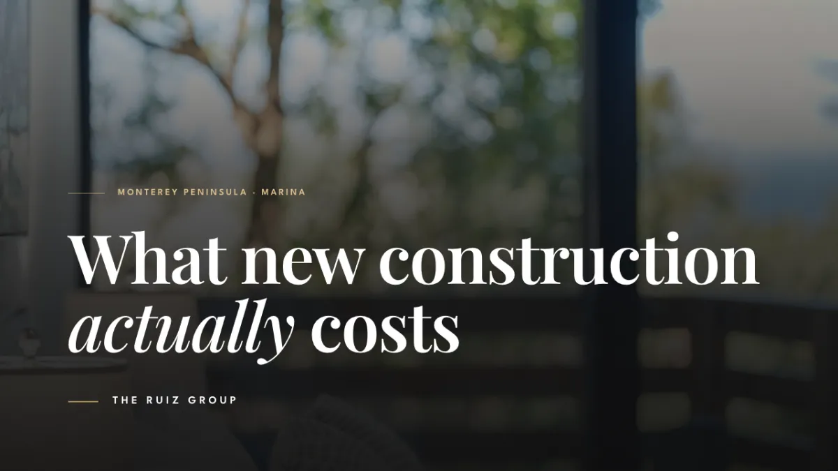 What New Construction Actually Costs in Marina in 2026