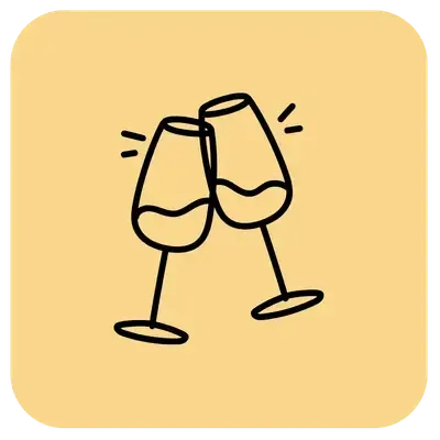 Bars on Wheels cheers wine glass icon design for mobile bar and cocktail service branding