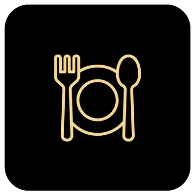 Bars on Wheels catering and dining icon representing food service and mobile bar event hospitality