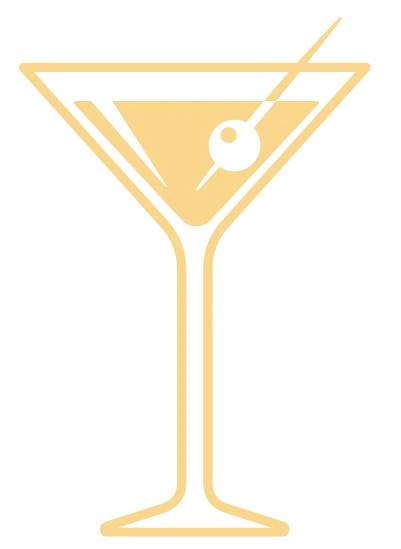 Bars on Wheels martini glass icon representing signature cocktails and upscale mobile bartending services for events