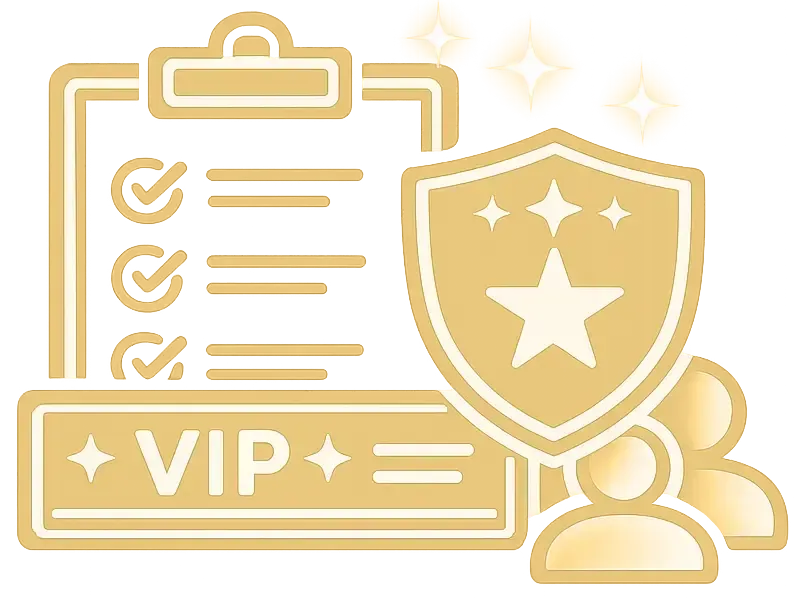 Bars on Wheels VIP event service icon representing premium mobile bartending packages, luxury hospitality, and exclusive guest experiences