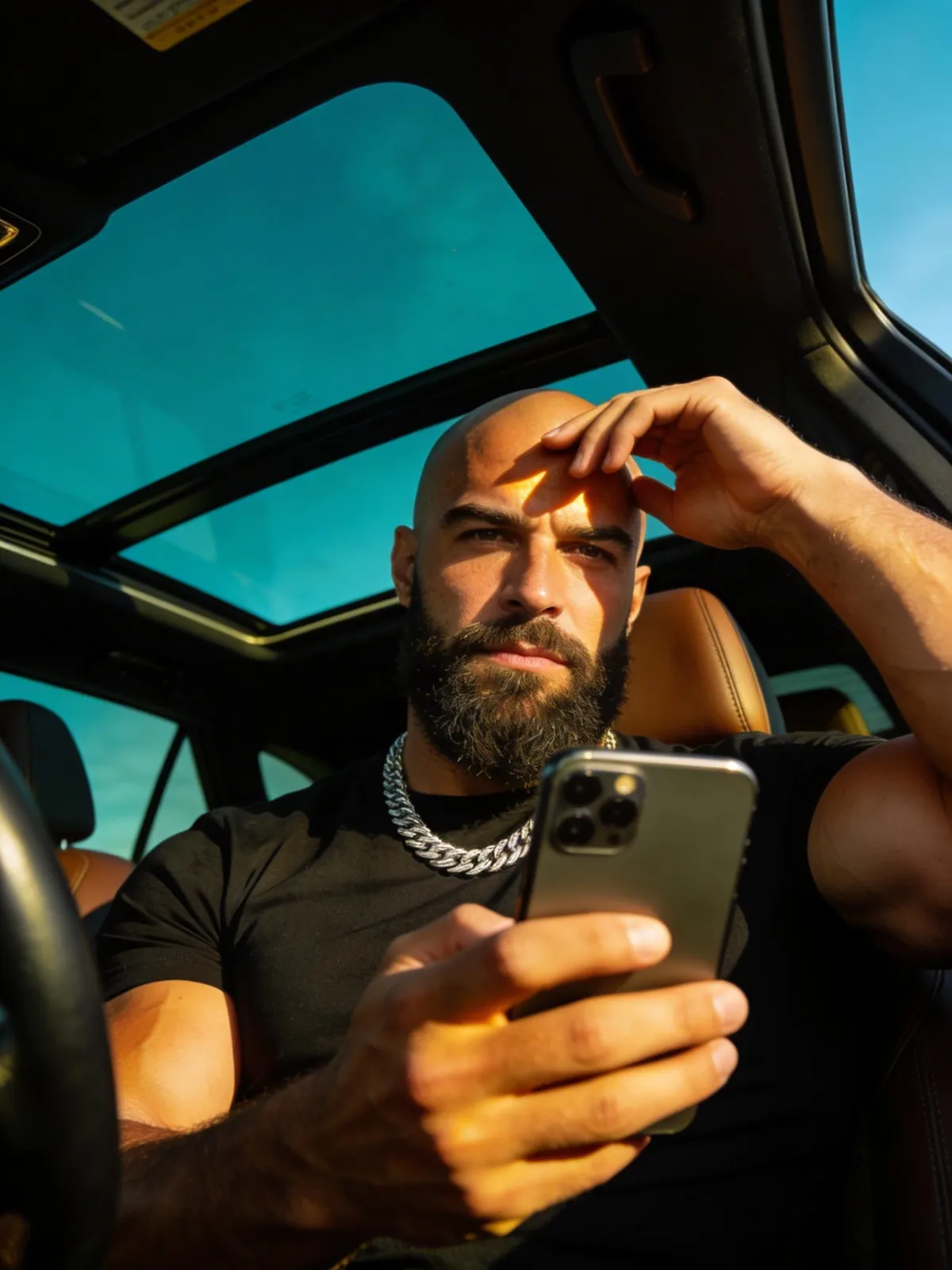 Two overlapping mobile app screens