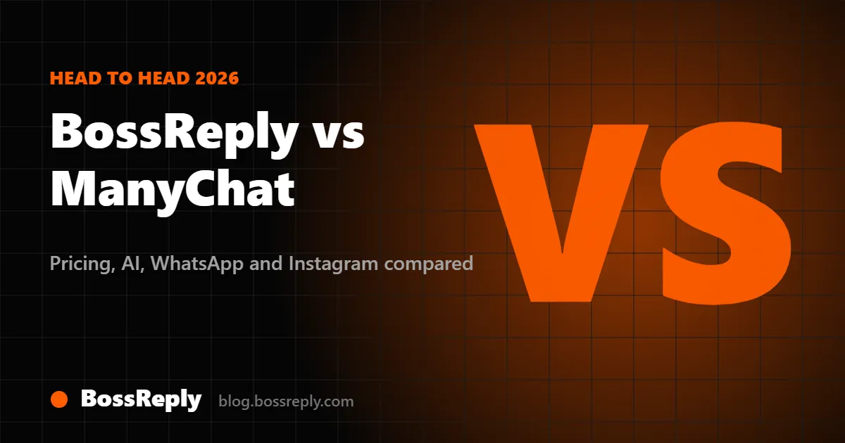 BossReply vs ManyChat cover: two phones with chat bubbles