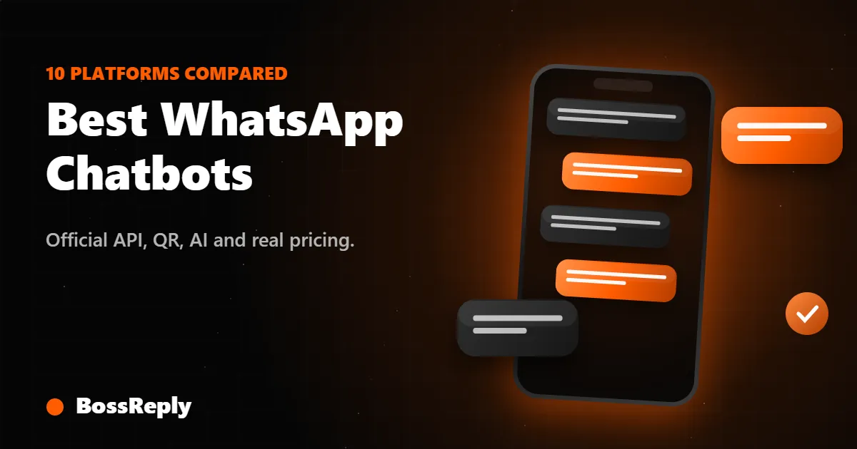 Best WhatsApp chatbots cover: phone with chat bubbles and delivery tick