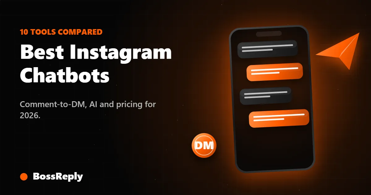 Best Instagram chatbots cover: phone with chat bubbles and a paper plane