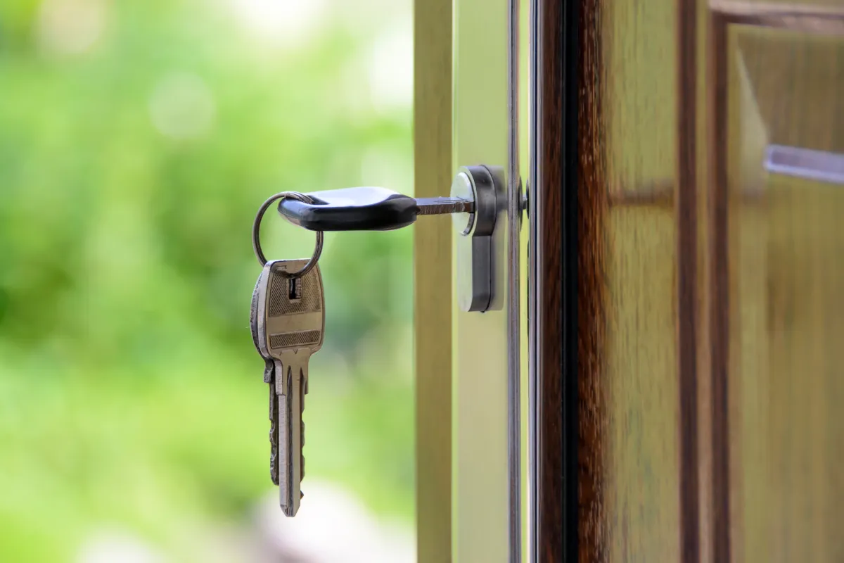 key in door knob