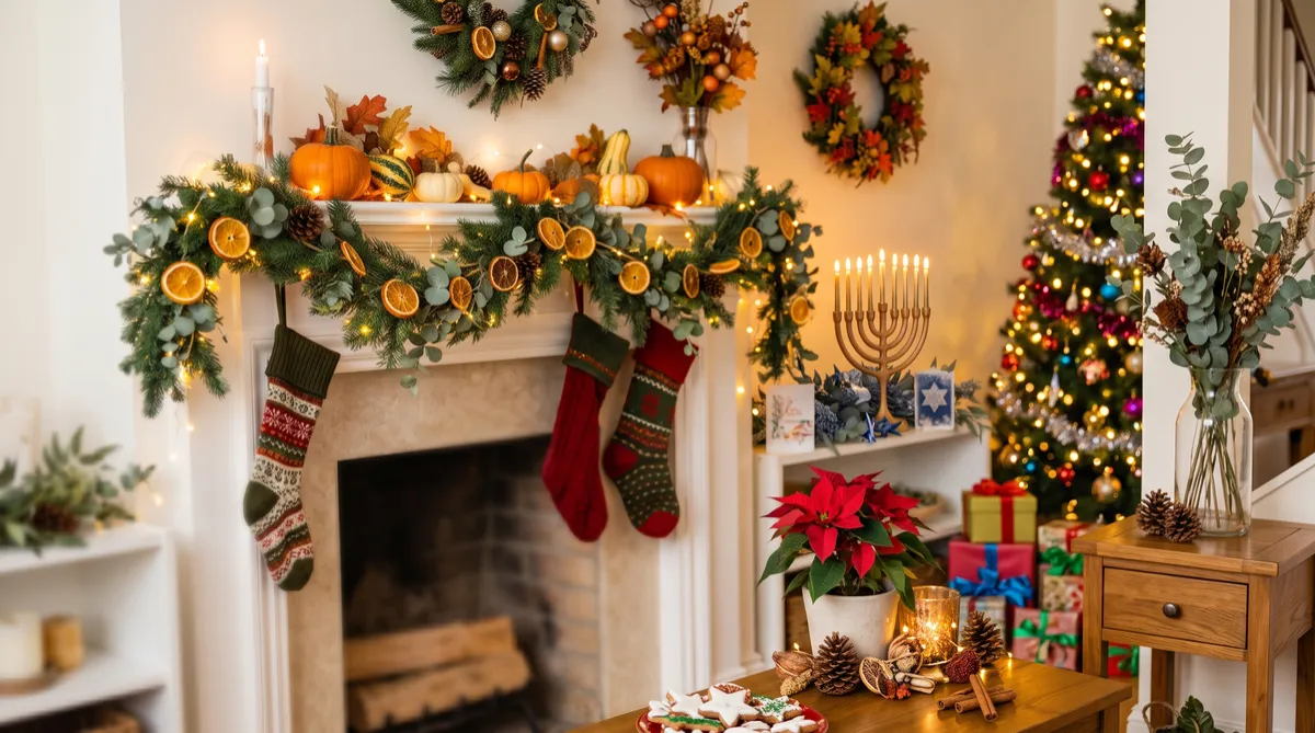 Holiday gathering and table setting