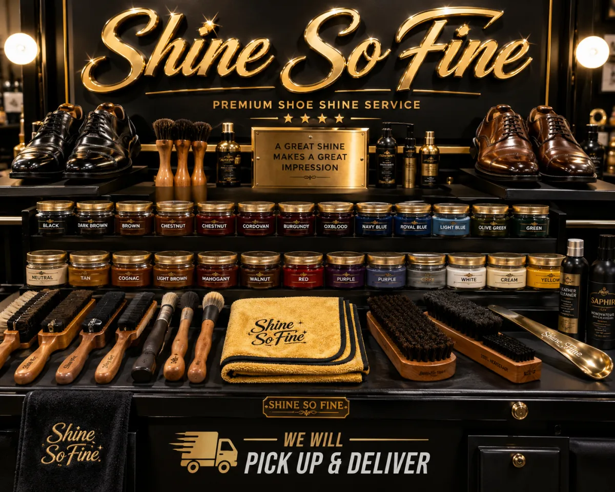 a display case filled with lots of different types of shoes