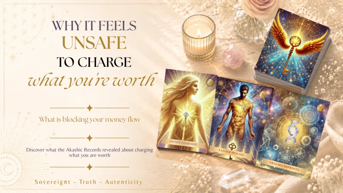 Akashic Soul Alchemy Oracle cards for a reading on charging your worth