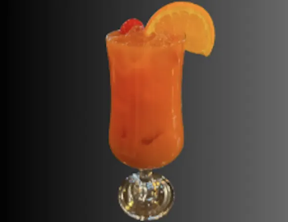 Vibrant raspberry, peach, and cranberry zero-proof tequila cocktail designed for sustained energy and mental clarity.