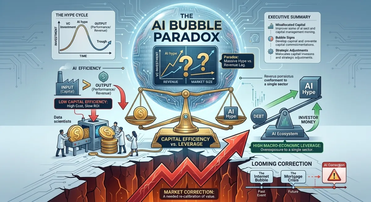 The AI Bubble Paradox: Capital Efficiency, Macro-Economic Leverage, and the Looming Correction