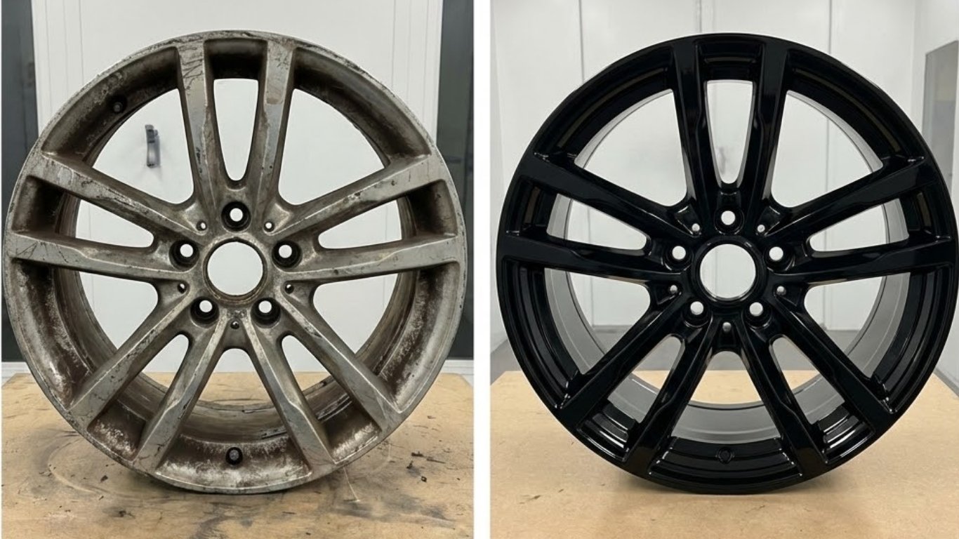 Before and After Custom Automotive Powder Coating
