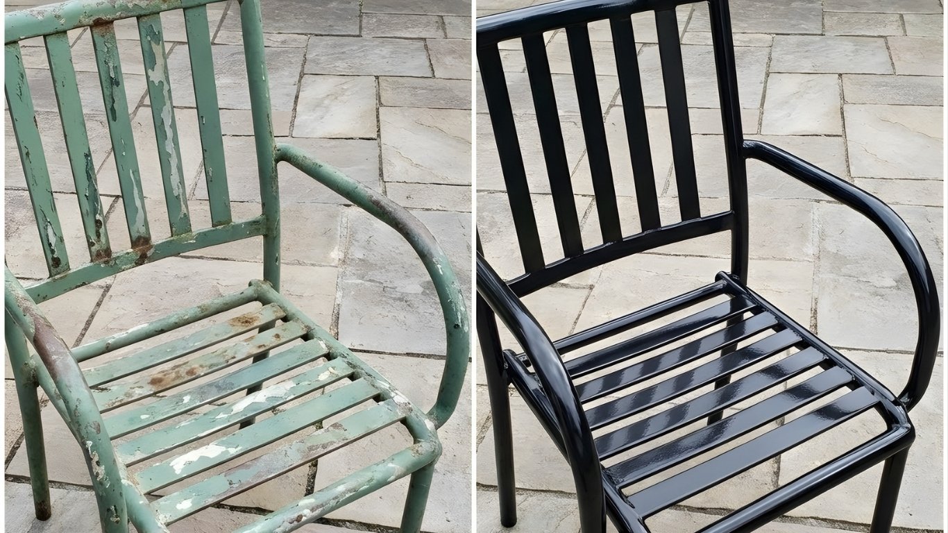 Before and After Outdoor Furniture Restoration