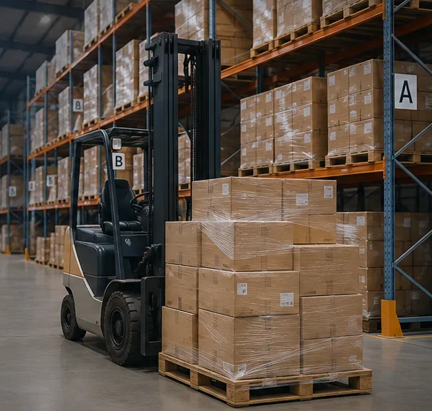 Pallet Storage in a warehouse. 