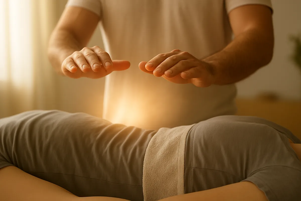 “Healing hands channeling Reiki energy for emotional balance”
