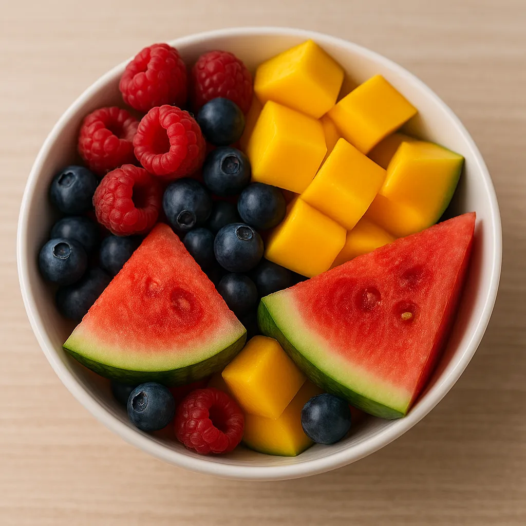 “Colorful fresh fruit bowl supporting natural wellness and energy cleansing”