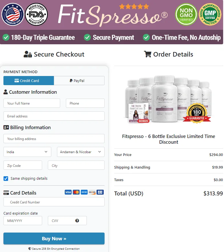 FitSpresso Secure Checkout