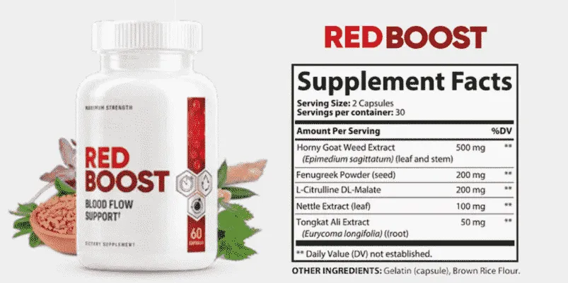 Red Boost Supplement Facts