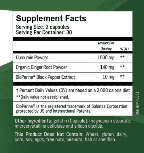 Curafen Supplement Facts