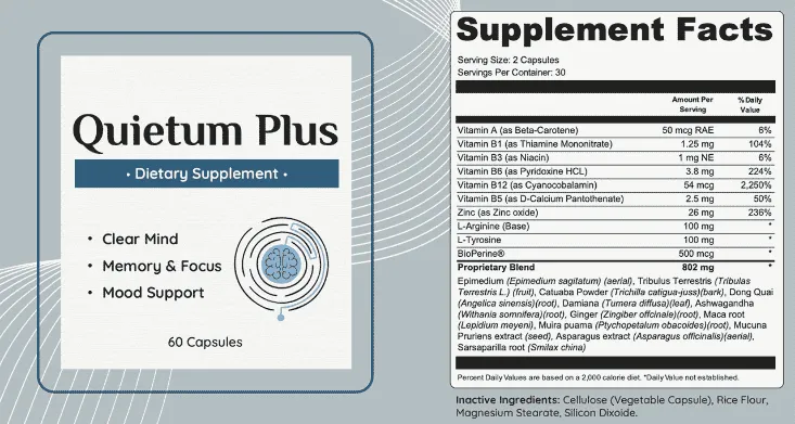 Quietum Plus Supplement Facts