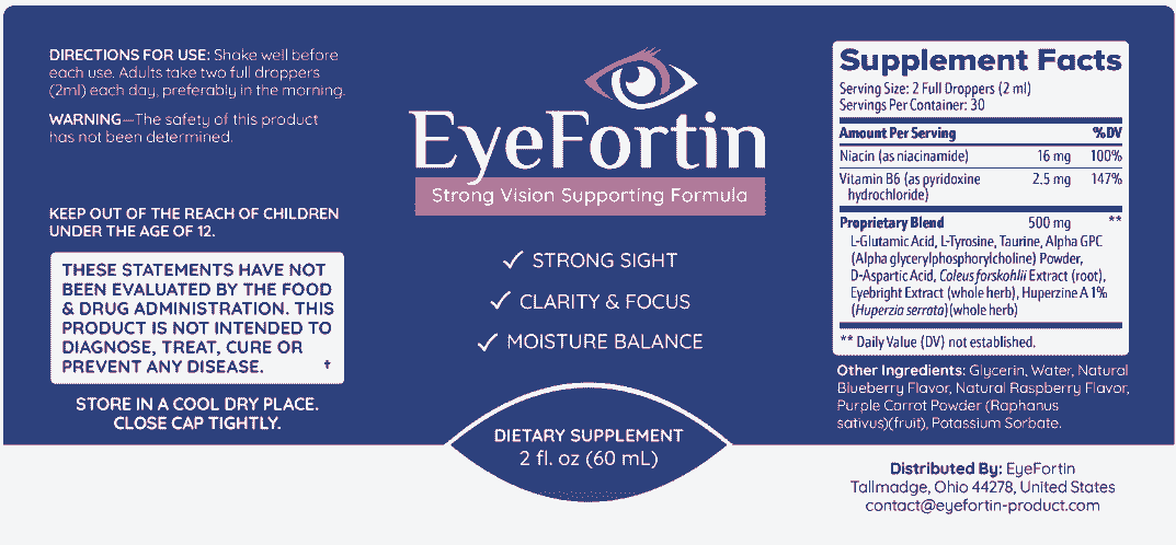 EyeFotin Supplement Facts