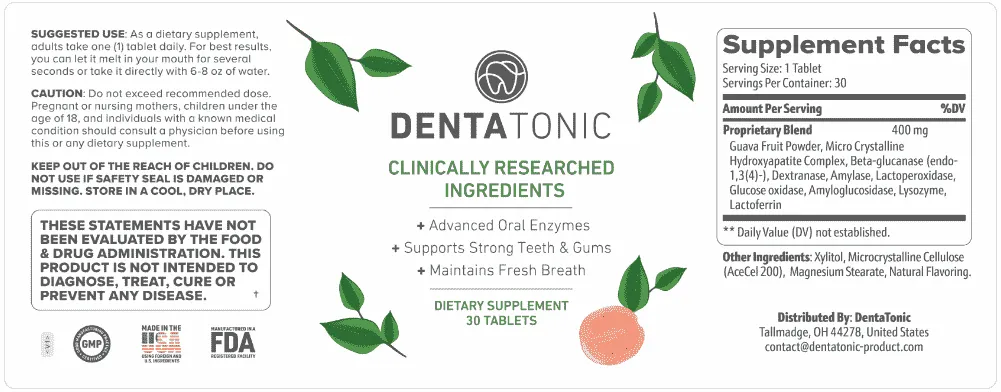 DentaTonic supplement facts