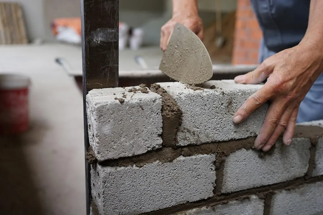 Brick Wall Being Built