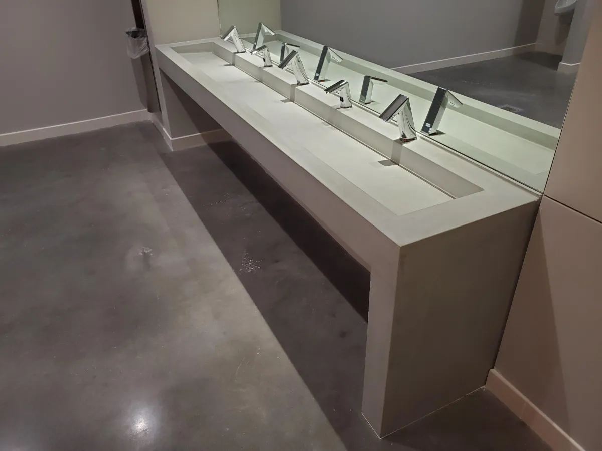 concrete countertop, concrete sink