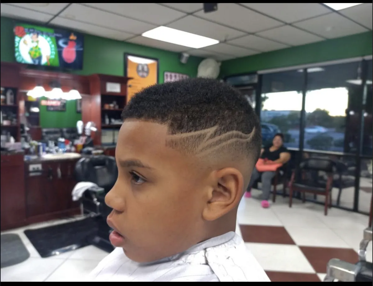 a man getting his haircut