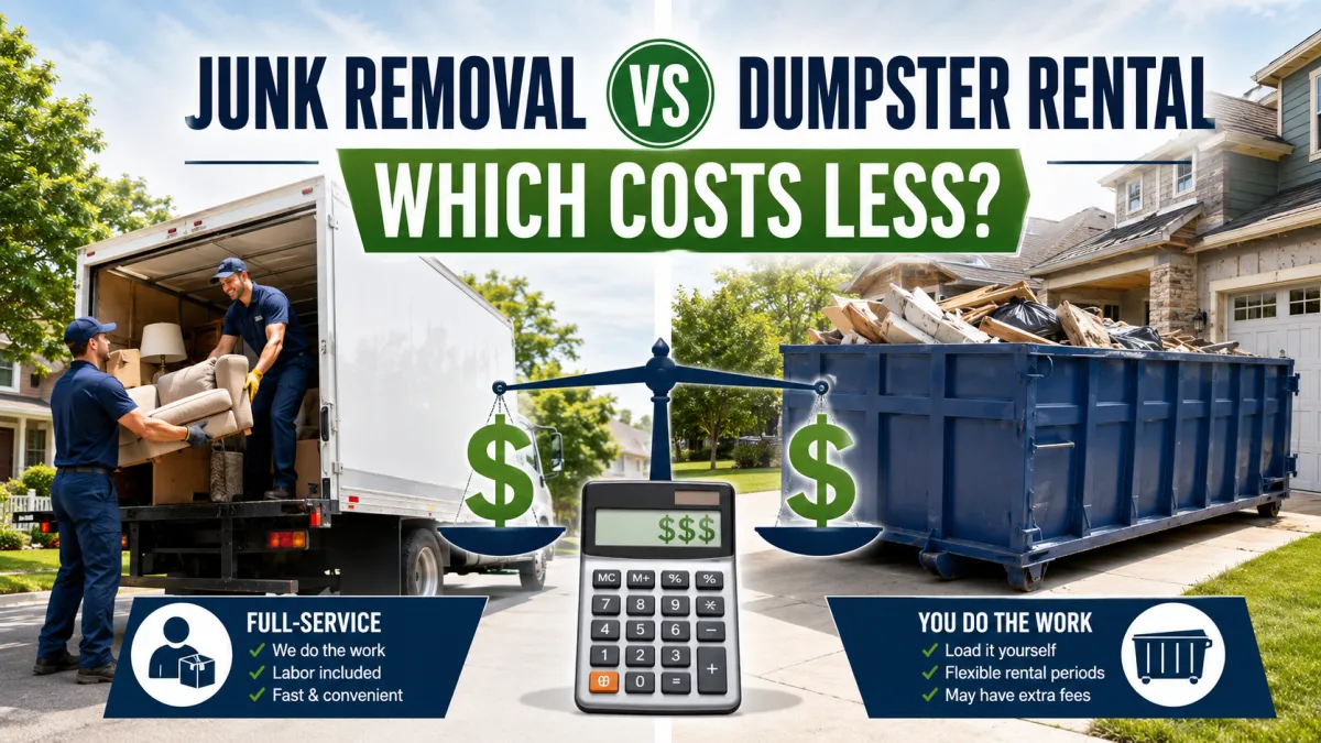 Junk Removal vs Dumpster Rental: Which Costs Less?
