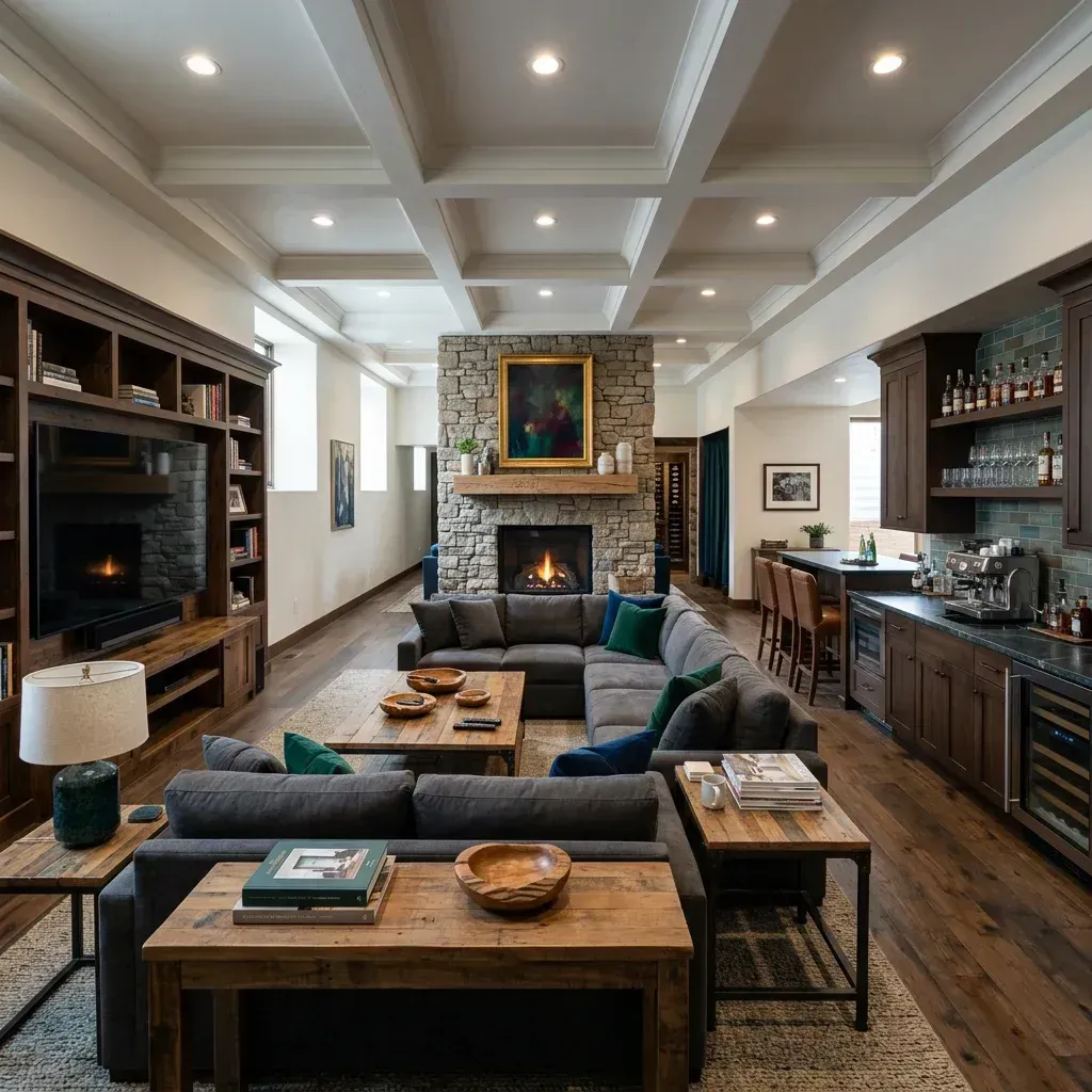 Basement finishing in Olathe, KS for high-end lower level remodeling.