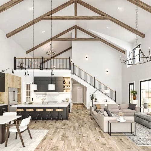 A new custom barndominium freshly painted and furnished, for barndominium construction in olathe kansas