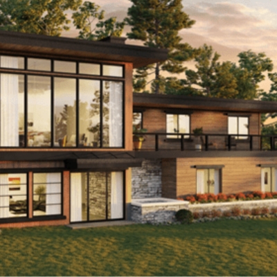 Completed icf home build on 135th st at night, for energy efficient home construction in olathe kansas