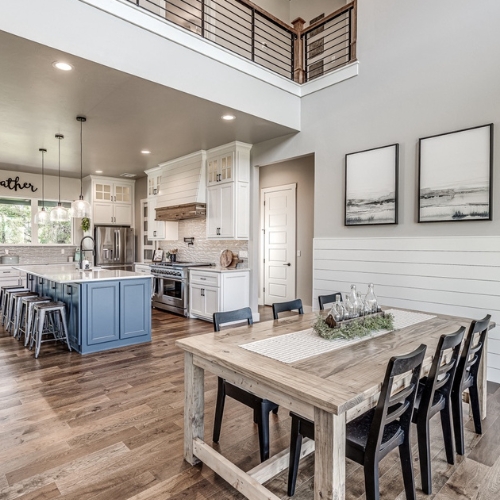 Finished interior of two story farmhouse build, for modern farmhouse builder in olathe kansas