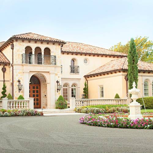 southwest style new construction with fountain,  for new home design & planning olathe ks