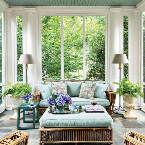 a fully furnished screened-in porch with sofa, for deck and outdoorliving olathe ks