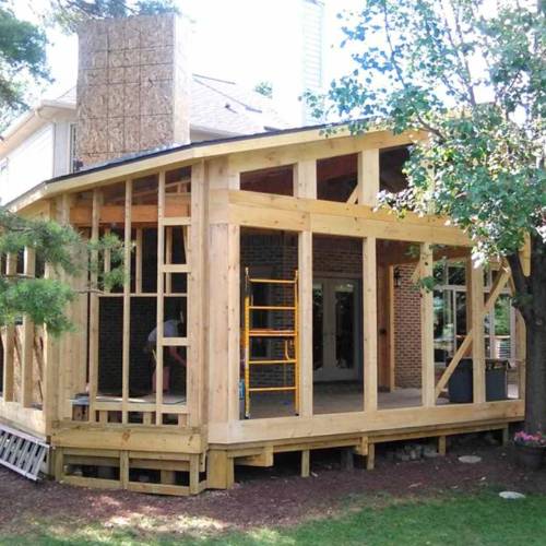 initial framing on an exterior bedroom extension, for custom home additions & expansions olathe ks.