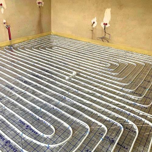 Heated flooring being installed, for bathroom remodeling in olathe ks