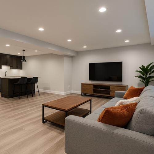 new finished basement, for basement finishing contractor olathe ks