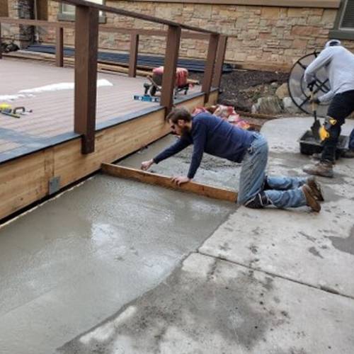 Newly poured concrete pad for a backyard, for concrete patio construction in olathe ks