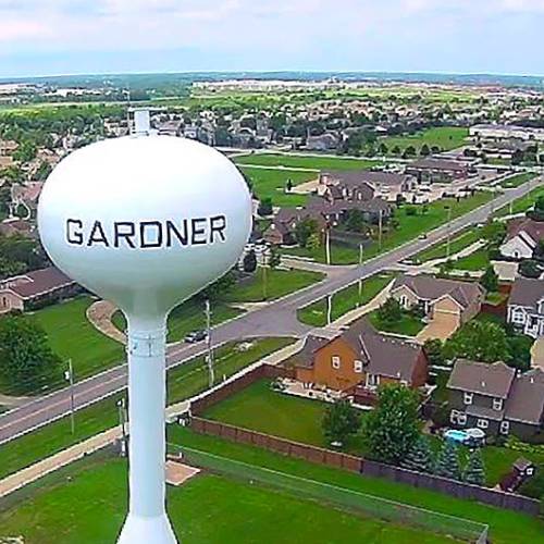 iconic water tower landmark in garder, ks