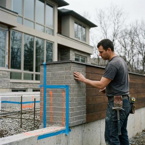 worker inspecting wall prior to more work on an addition, for Custom Home Additions & Expansions in Olathe KS