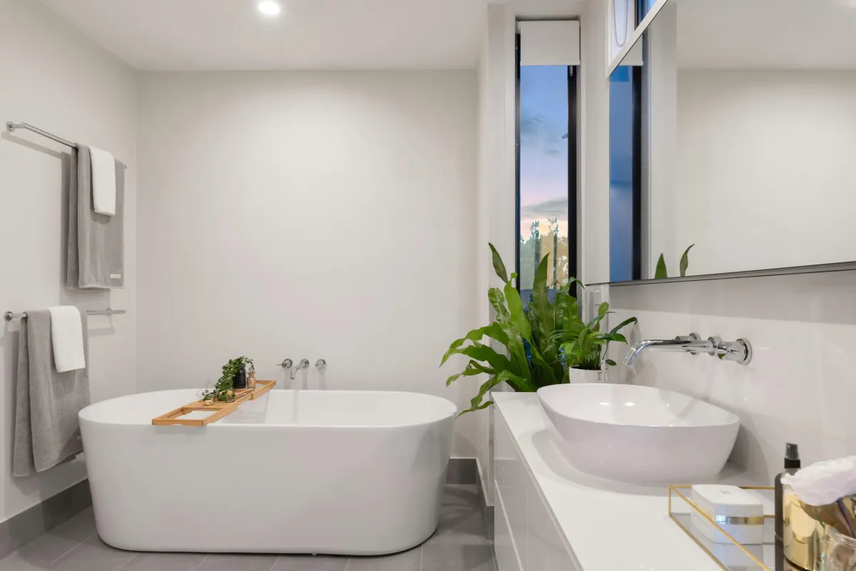 Beautiful bathroom renovation with custom shower and vanity installation.
